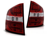 LED R&uuml;ckleuchten Set Skoda Octavia II Kombi BJ 03.04-&gt;&gt; Klarglas / Rot / Chrome