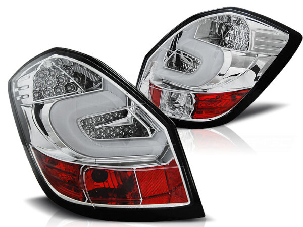 Lightbar Rückleuchten Set Skoda Fabia II BJ 07->> Klarglas / Chrome