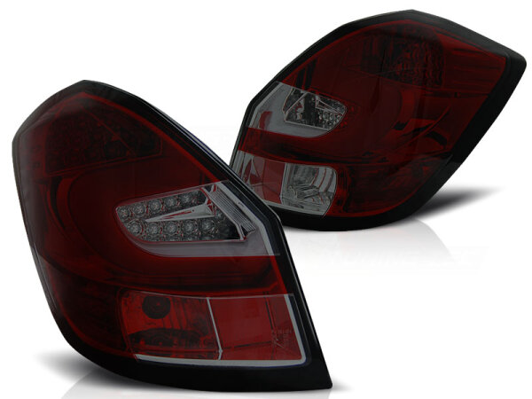 Lightbar Rückleuchten Set Skoda Fabia II BJ 07->> Klarglas / Rot / Rauch