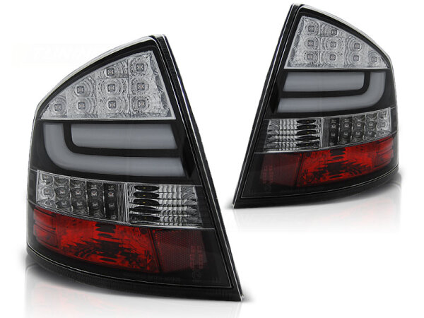 Lightbar Rückleuchten Set Skoda Octavia II Limousine BJ 03.04->> Klarglas / Schwarz