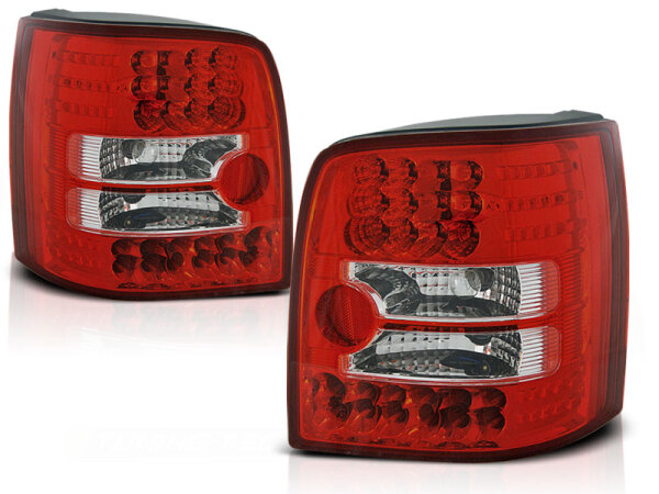 LED Rückleuchten Set Volkswagen Passat B5 Variant BJ 11.96-08.00 Klarglas / Rot / Chrome