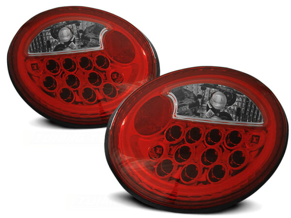 LED Rückleuchten Set Volkswagen New Beetle BJ 10.98-05.05 Klarglas / Rot / Chrome