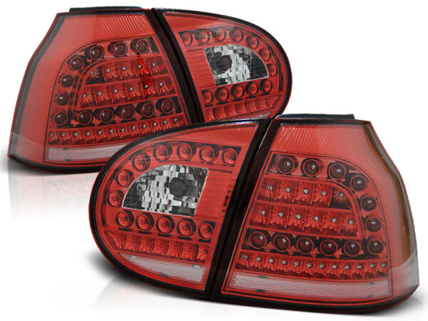 LED Rückleuchten Set Volkswagen Golf V Hatchback BJ 10.03-09 Klarglas / Rot / Chrome