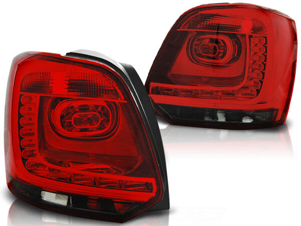 LED Rückleuchten Set VW Polo Hatchback BJ 09-13 Klarglas / Rot / Rauch