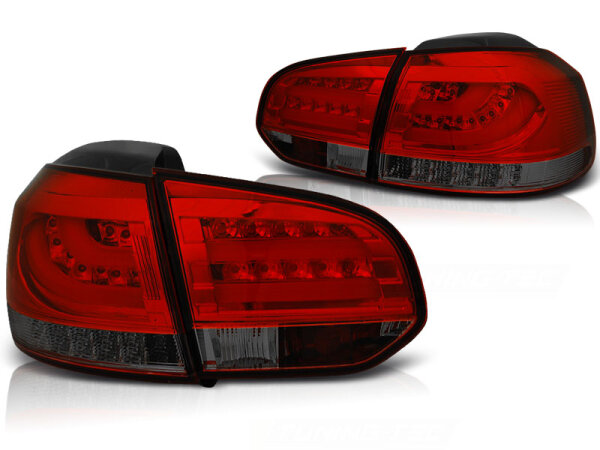 LED Lightbar Rückleuchten Set VW Golf VI Baujahr 10.2008-2012 Klarglas/Rot/Rauch