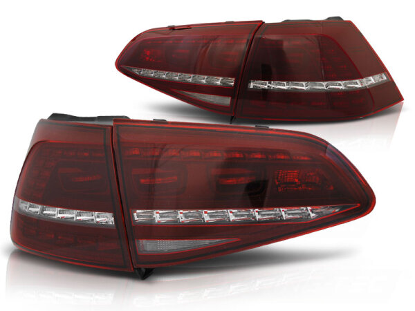 DTS LED Rückleuchten Set VW Golf VII BJ 13-17 Rot Weiß R Look