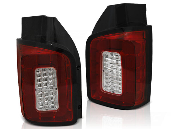 LED Bar Rückleuchten Set VW T6 mit Flügeltüren BJ 15- Rot Weiß