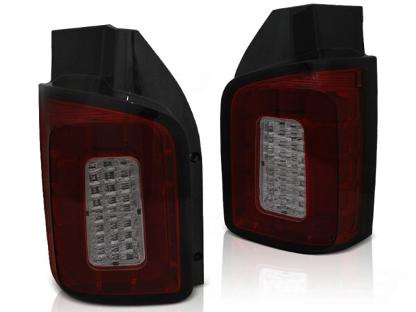 LED Bar Rückleuchten Set VW T6 mit Flügeltüren BJ 15- Rot Rauch