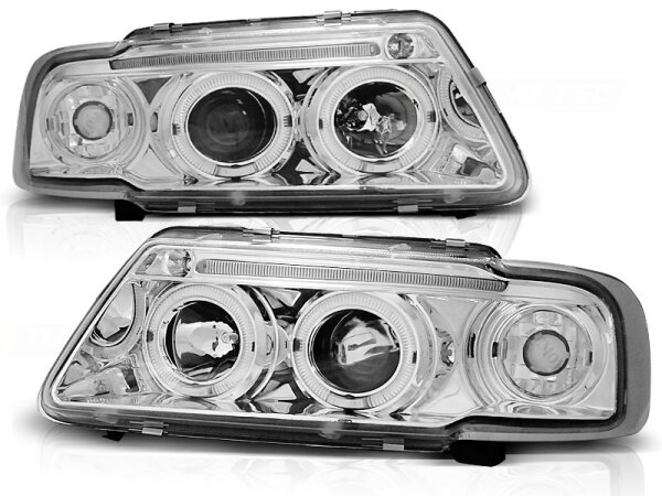 Angel Eyes Scheinwerfer Set Audi A3 8L BJ 08/96-08/00 Chrom Manuelle LWR