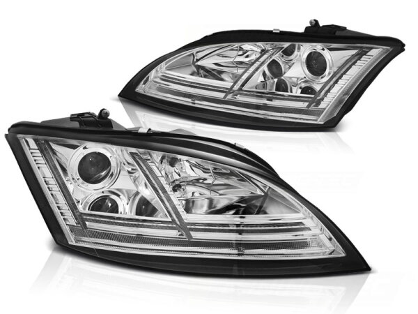 Xenon Scheinwerfer Set mit Dynamischen Blinker Audi TT BJ 06-10 Chrom mit TFL