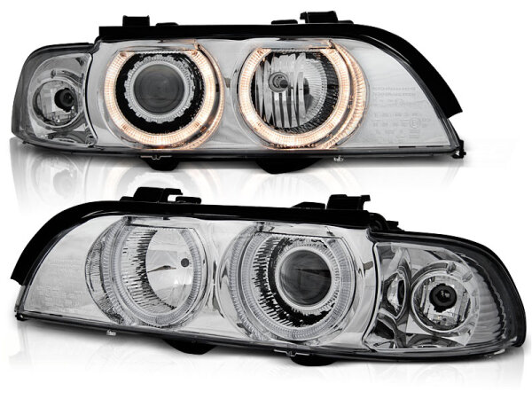 Angel Eyes Scheinwerfer Set BMW 5er E39 BJ 09/95-06/03 Klar/Chrom RHD/LHD