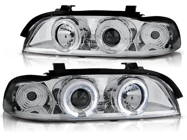 Angel Eyes Scheinwerfer Set H1/H1 BMW E39 BJ 09/95-05/03 Klar/Chrom