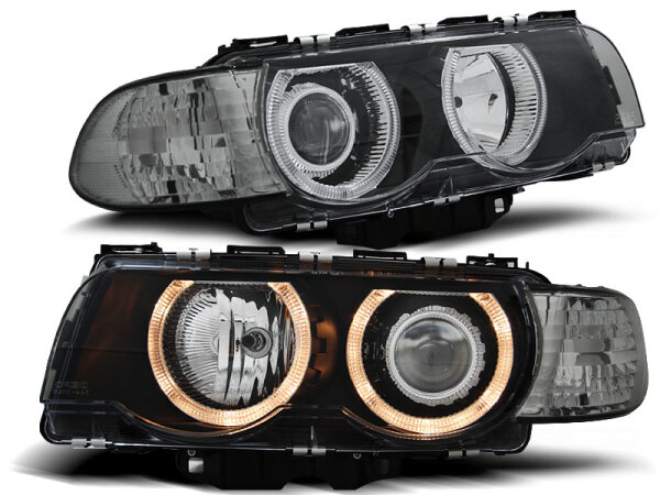 Angel Eyes Xenon Optik Scheinwerfer Set BMW E38 BJ 09/98-07/01 Schwarz RHD/LHD