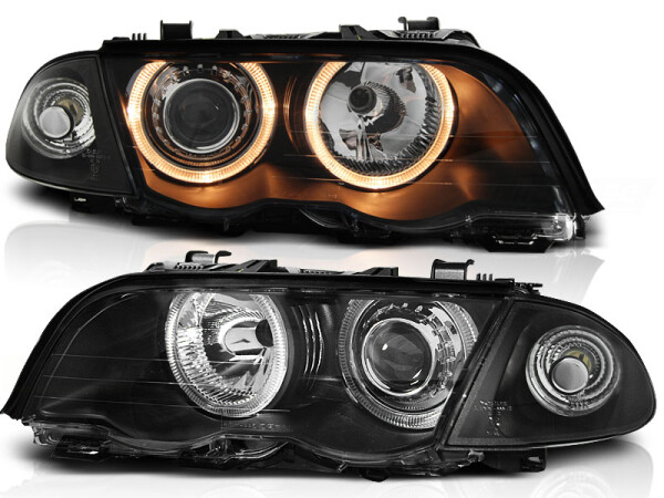 Angel Eyes Scheinwerfer Set BMW 3er E46 Lim/Kombi BJ 05/98-08/01 Schwarz RHD/LHD