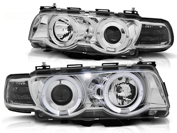 Angel Eyes Scheinwerfer Set BMW 7er E38 BJ 09/98-07/01 Klar/Chrom