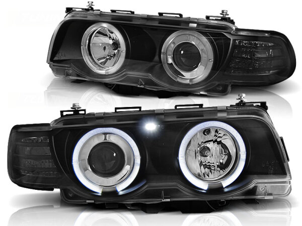 Angel Eyes Scheinwerfer Set BMW 7er E38 BJ 09/98-07/01 Klar/Schwarz