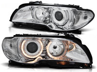 Angel Eyes Scheinwerfer Set BMW 3er E46 Coupe/Cabrio BJ 04/03-06 Chrom RHD/LHD