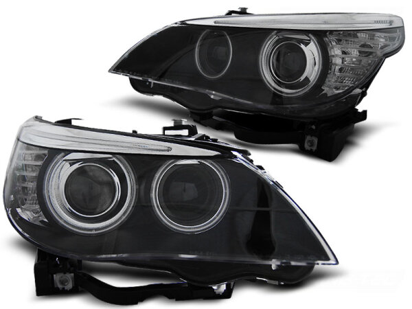 CCFL Angel Eyes Xenon Scheinwerfer Set BMW E60/61 BJ 03-04 Klar/Schwarz