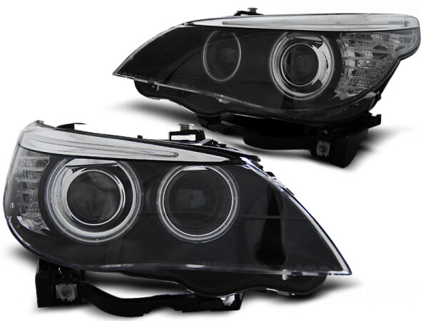 CCFL Angel Eyes Xenon Scheinwerfer Set BMW E60/61 BJ 05-07 Klar/Schwarz