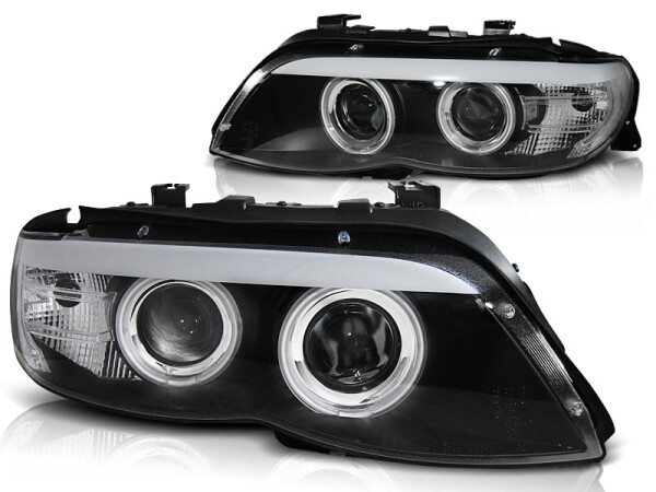 CCFL Angel Eyes Xenon Scheinwerfer Set BMW X5 E53 BJ 11/03-06 Klar/Schwarz