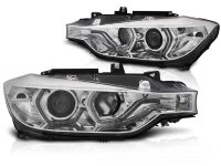 LED Angel Eyes Scheinwerfer Set mit echtem TFL BMW F30/31 BJ 10/11-05/15 Chrom