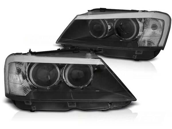 Angel Eyes Scheinwerfer Set BMW X3 F25 BJ 10-07/14 Klar/Schwarz