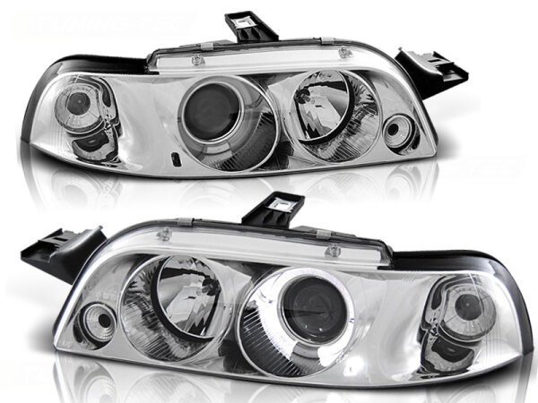 Angel Eyes Scheinwerfer Set Fiat Punto BJ 11/93-09/99 Klar/Chrom