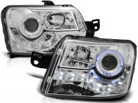 Angel Eyes Scheinwerfer Set mit Tagfahrlicht Optik Fiat Panda BJ 03-12 Chrom