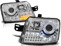 Angel Eyes Scheinwerfer Set mit TFL Optik Fiat Panda BJ 03-12 Klar/Chrom