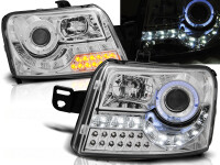 Angel Eyes Scheinwerfer Set mit TFL Optik Fiat Panda BJ 03-12 Klar/Chrom