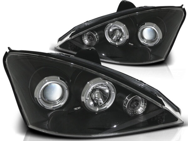 Angel Eyes Scheinwerfer Set Ford Focus BJ 11/01-10/04 Klar/Schwarz