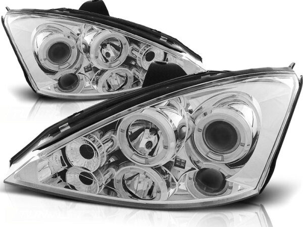 Angel Eyes Scheinwerfer Set Ford Focus BJ 10/98-10/01 Klar/Chrom