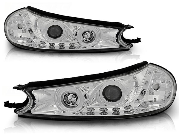 Scheinwerfer Set mit Tagfahrlichtoptik Ford Mondeo BJ 10/96-08/00 Klar/Chrom
