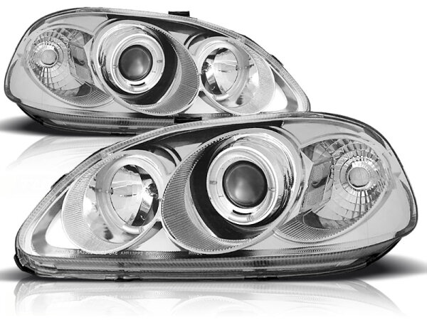Angel Eyes Scheinwerfer Set Honda Civic BJ 09/95-02/99 Klar/Chrom