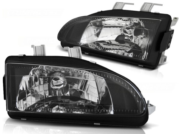 Designscheinwerfer Set Honda Civic 2/3 Türer BJ 09.91-08.95 Klarglas / Schwarz