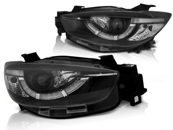 Xenon Scheinwerfer Set mit echtem Tagfahrlicht Mazda CX 5 BJ 11-15 Klar/Schwarz