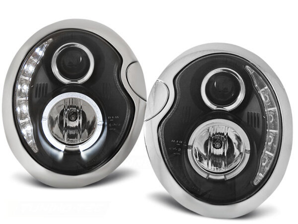 AE Scheinwerfer Set mit TFL Optik Mini Cooper BJ 05/01-10/06 Klar Schwarz