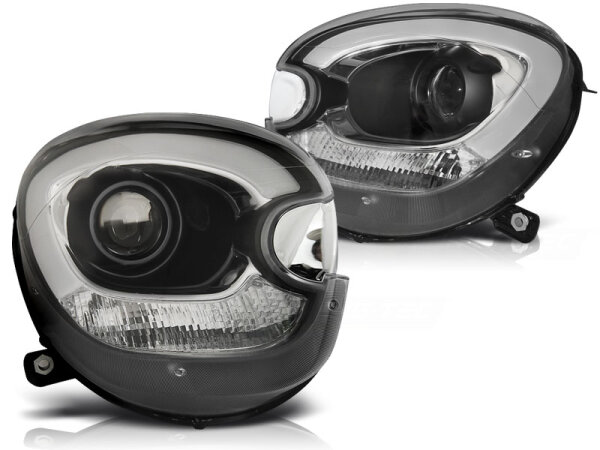 TubeLight Scheinwerfer Set BMW Mini Countryman R60/R61 BJ 10-14 Klar Schwarz