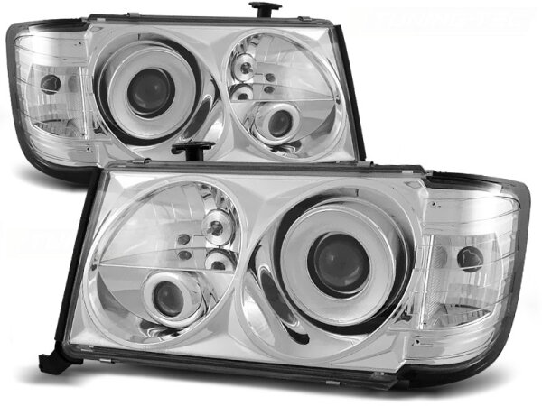 Scheinwerfer Set H1/H1/H3 Mercedes E-Klasse W124 BJ 05/93-06/95 Klar/Chrom