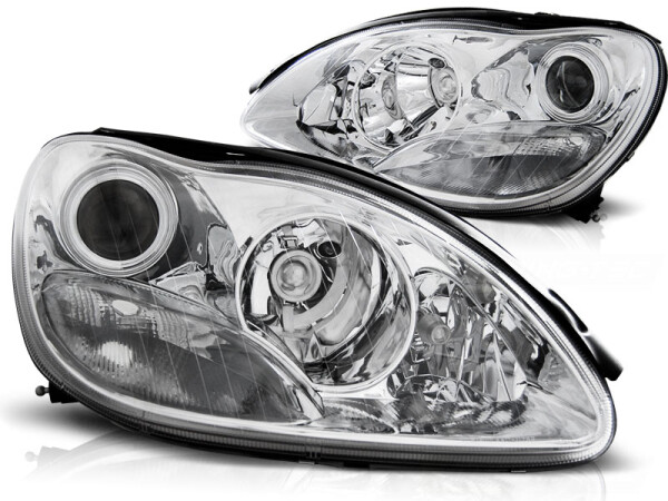 Xenon Scheinwerfer Set Mercedes S-Klasse W220 BJ 09/98-02 Klar/Chrome