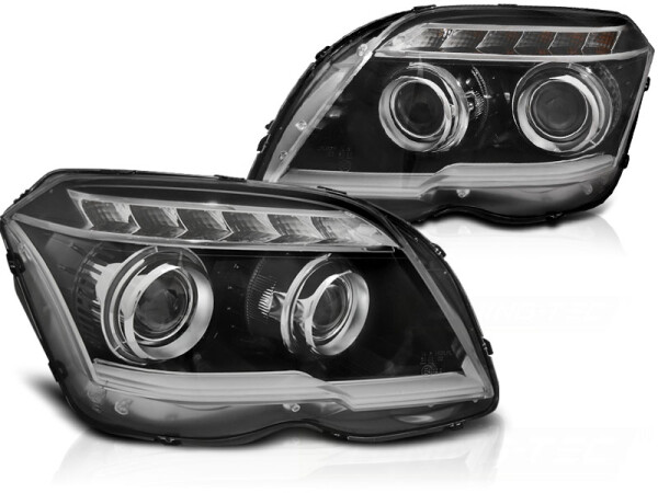 LED TubeLight Scheinwerfer Set Mercedes GLK X204 BJ 06/08-08/12 Klar/Schwarz