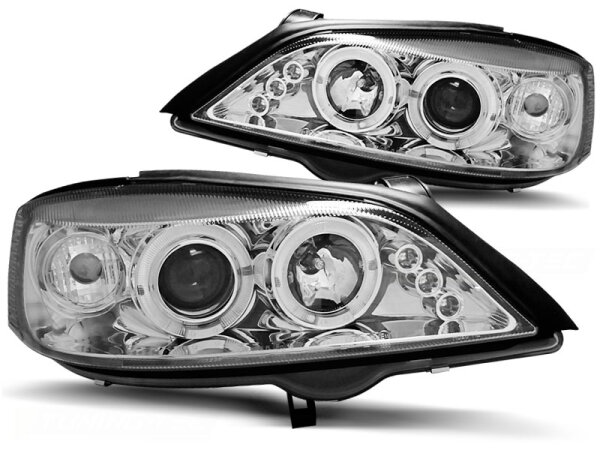 Angel Eyes Scheinwerfer Set Opel Astra G BJ 02/98-02/04 Klar Chrom