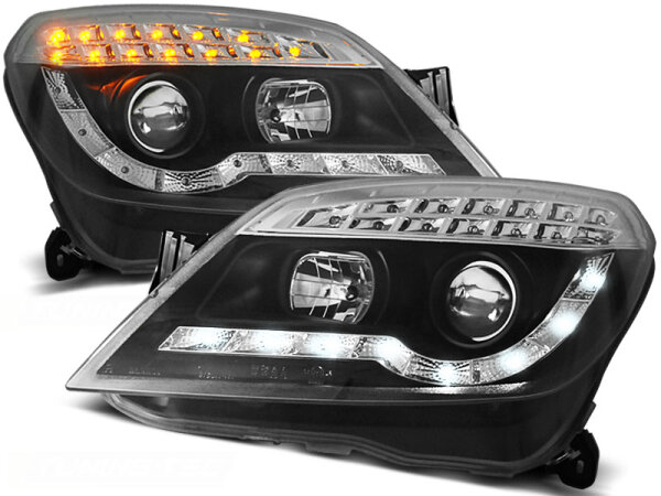 Scheinwerfer Set mit TFL Optik Opel Astra H BJ 03/04-10 Klar Schwarz LED Blinker