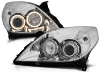 Angel Eyes Scheinwerfer Set Opel Vectra C BJ 09/05-08 Klar Chrom RHD LHD