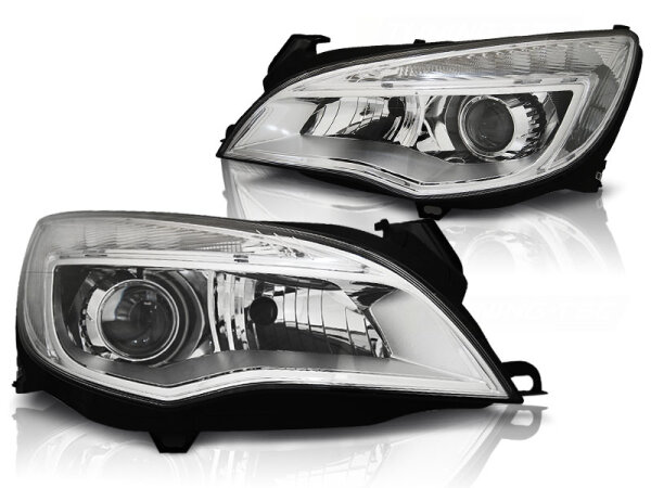 Scheinwerfer Set mit echtem Tagfahrlicht Opel Astra J ab Baujahr 2010 Chrome