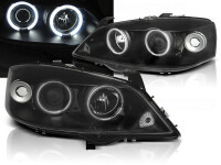 CCFL Angel Eyes Scheinwerfer Set Opel Astra G BJ 09/97-02/04 Klar Schwarz