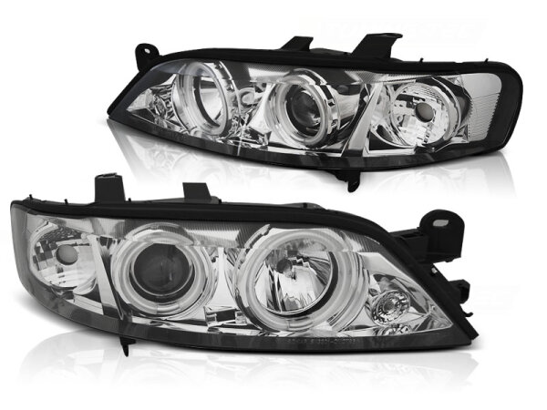 CCFL Angel Eyes Scheinwerfer Set Opel Vectra B BJ 99-03/02 Klar Chrom