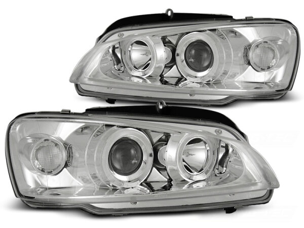 Angel Eyes Scheinwerfer Set Peugeot 106 BJ 08/96-03 Klar Chrom