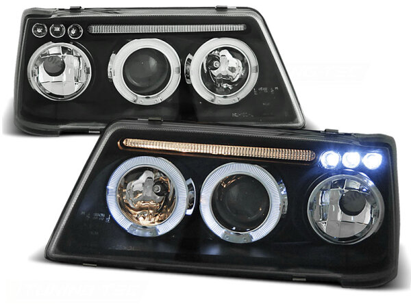 Angel Eyes Scheinwerfer Set Peugeot 205 BJ 09/83-10/96 Klar Schwarz