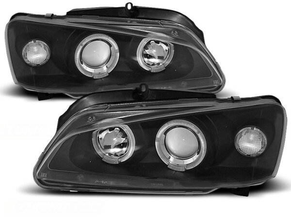 Angel Eyes Scheinwerfer Set Peugeot 106 BJ 08/96-03 Klar Schwarz